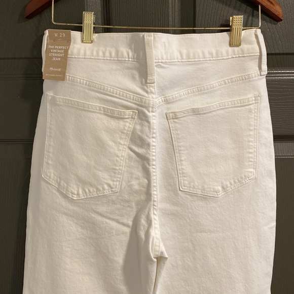 NWT - Madewell The Perfect Vintage Straight Jean Tile White Ripped-Knee Edition - Picture 8 of 12